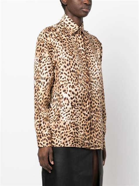 camisa con motivo de leopardo en jacquard 